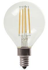 GE Industrial Solutions 24547 LED Bulb, Globe, G16 Lamp, 60 W Equivalent, E12 Lamp Base, Dimmable, Clear